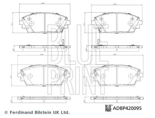 BLUE PRINT Piduriklotsi komplekt,ketaspidur ADBP420095